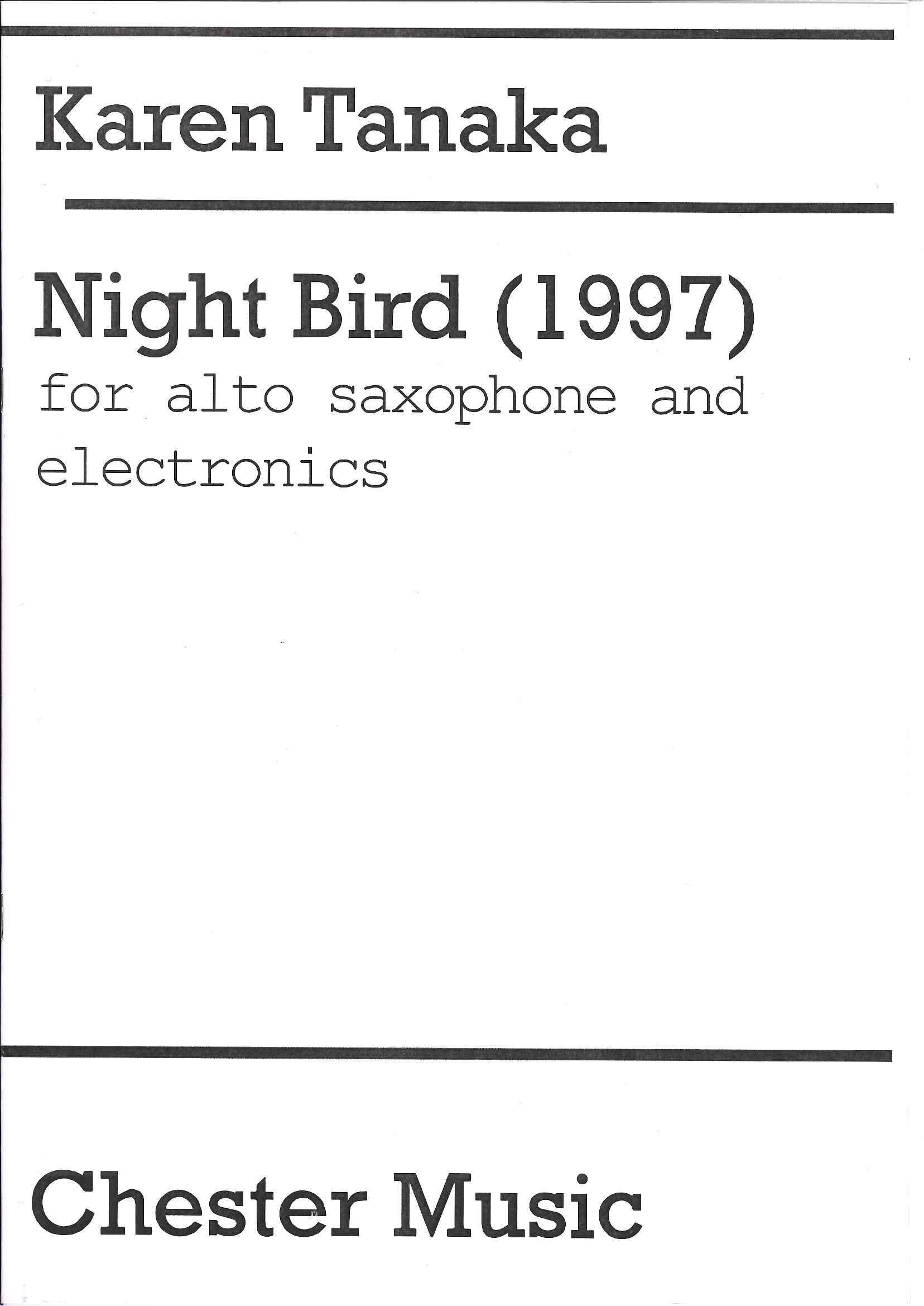 アカデミアミュージック / Night Bird (1997), for Alto Saxophone and 