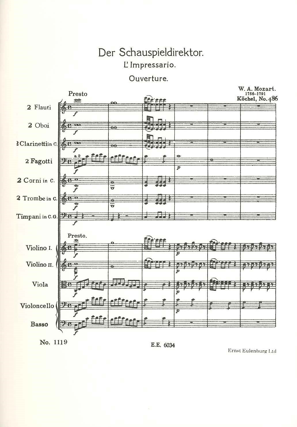 アカデミアミュージック / Der Schauspieldirektor KV 486, Overture