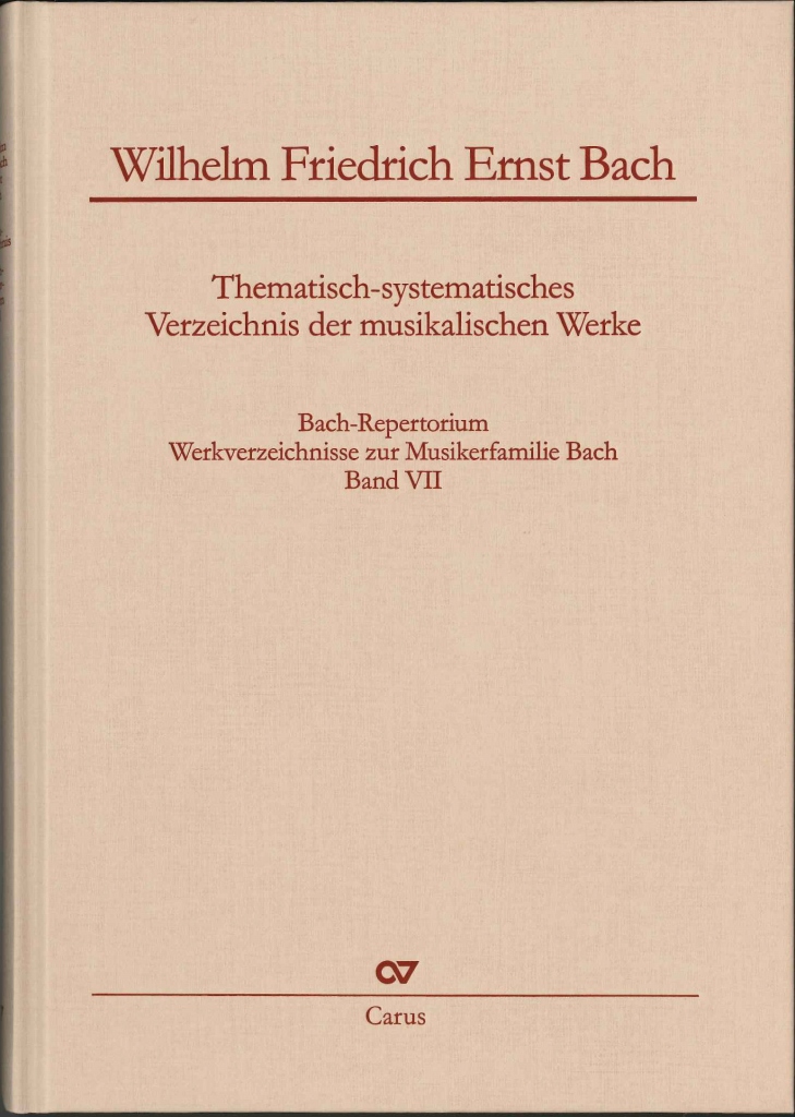 アカデミアミュージック / Wilhelm Friedrich Ernst Bach: Thematische-systematisches