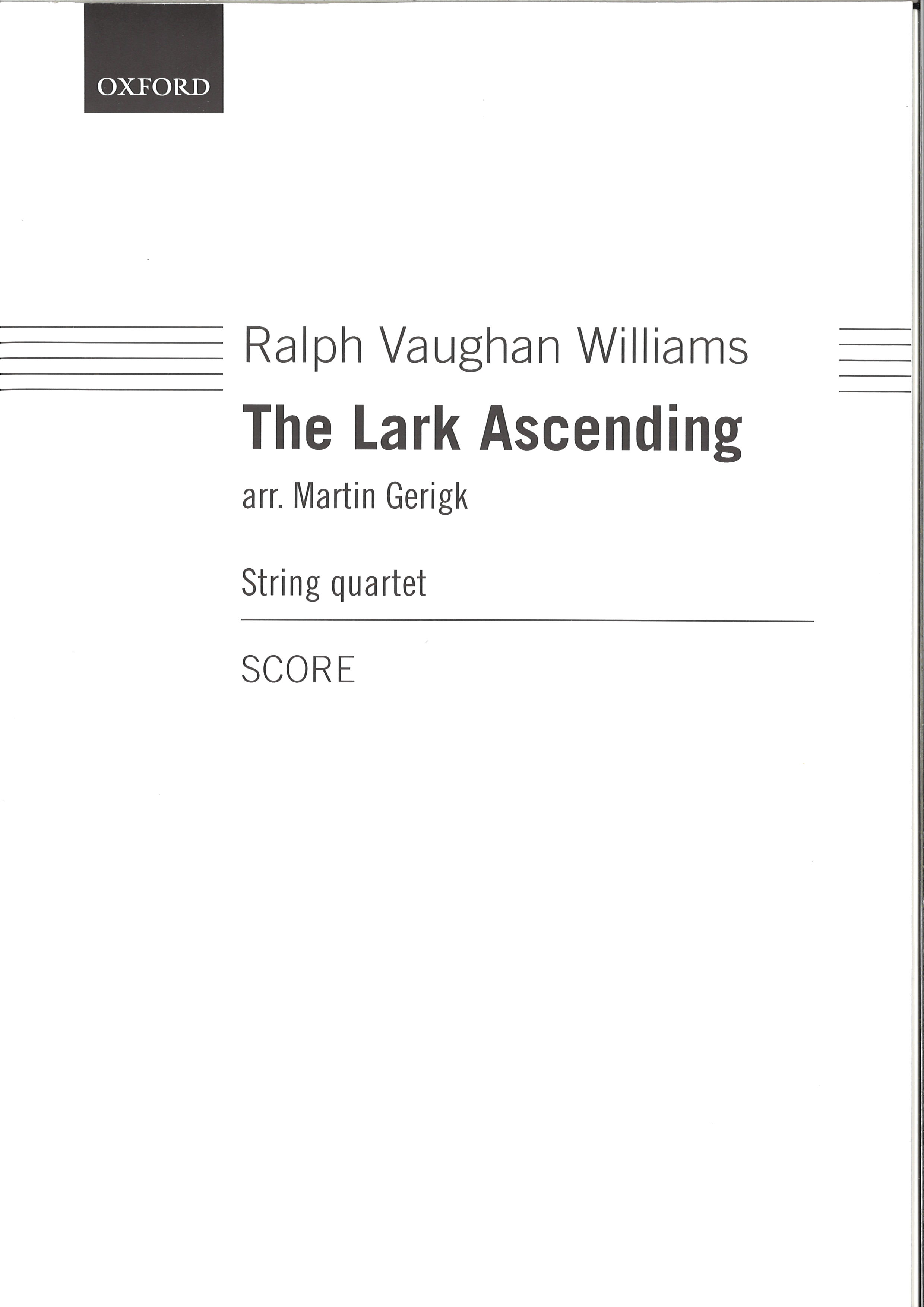 アカデミアミュージック / The Lark Ascending, arr. for String Quartet